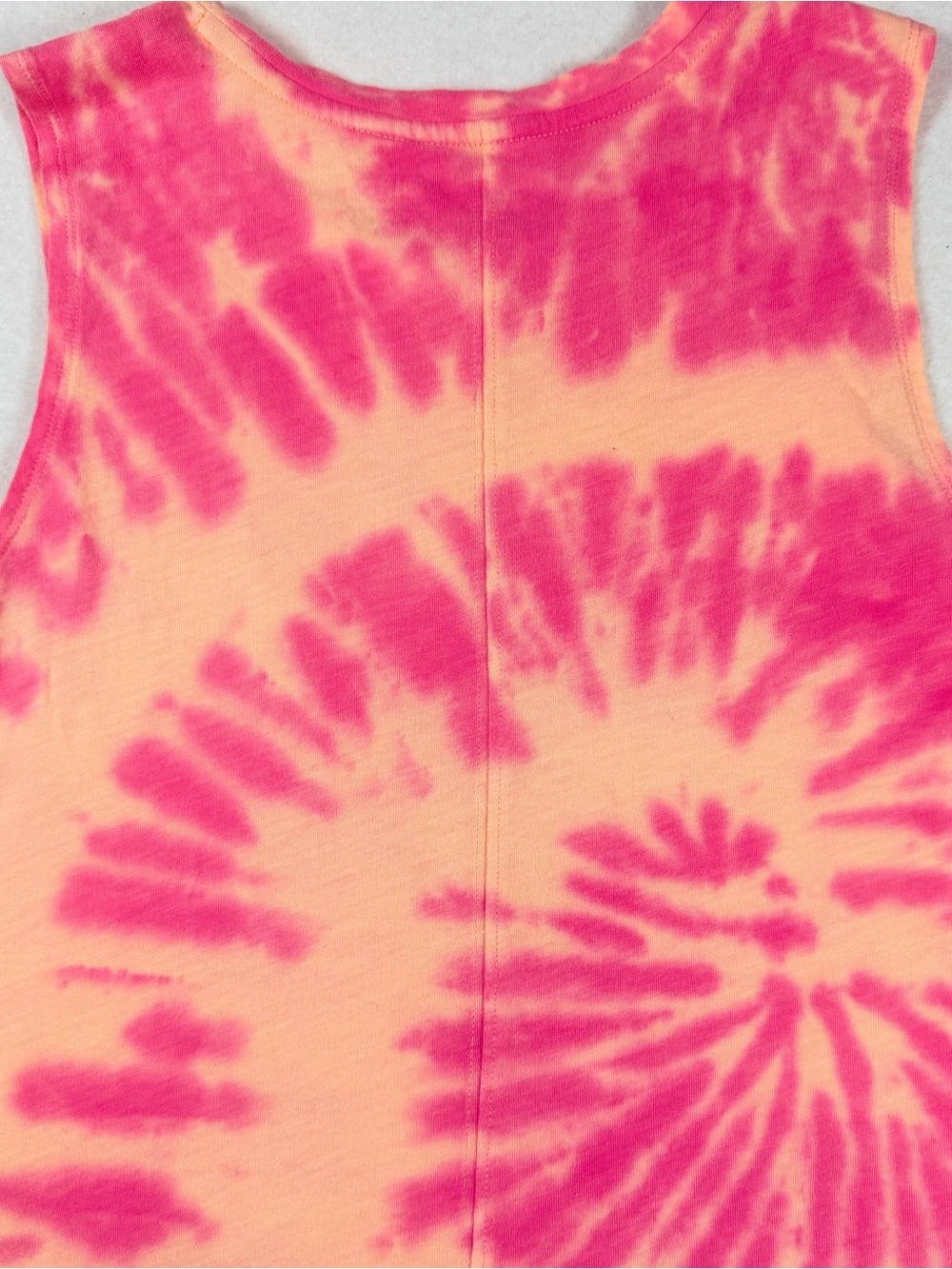 Athleta Girl Tie Dye Sleeveless Tank Top XXL 16 Pink Peach Cotton Athletic - Picture 4 of 9